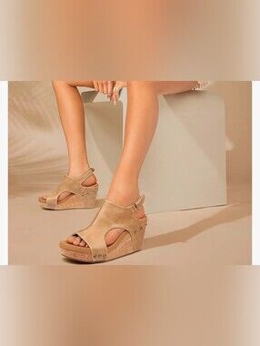 New PARTY sz 7.5 Womens Wedge Sandals With Strap for Dressy Ladies Sandals Casua